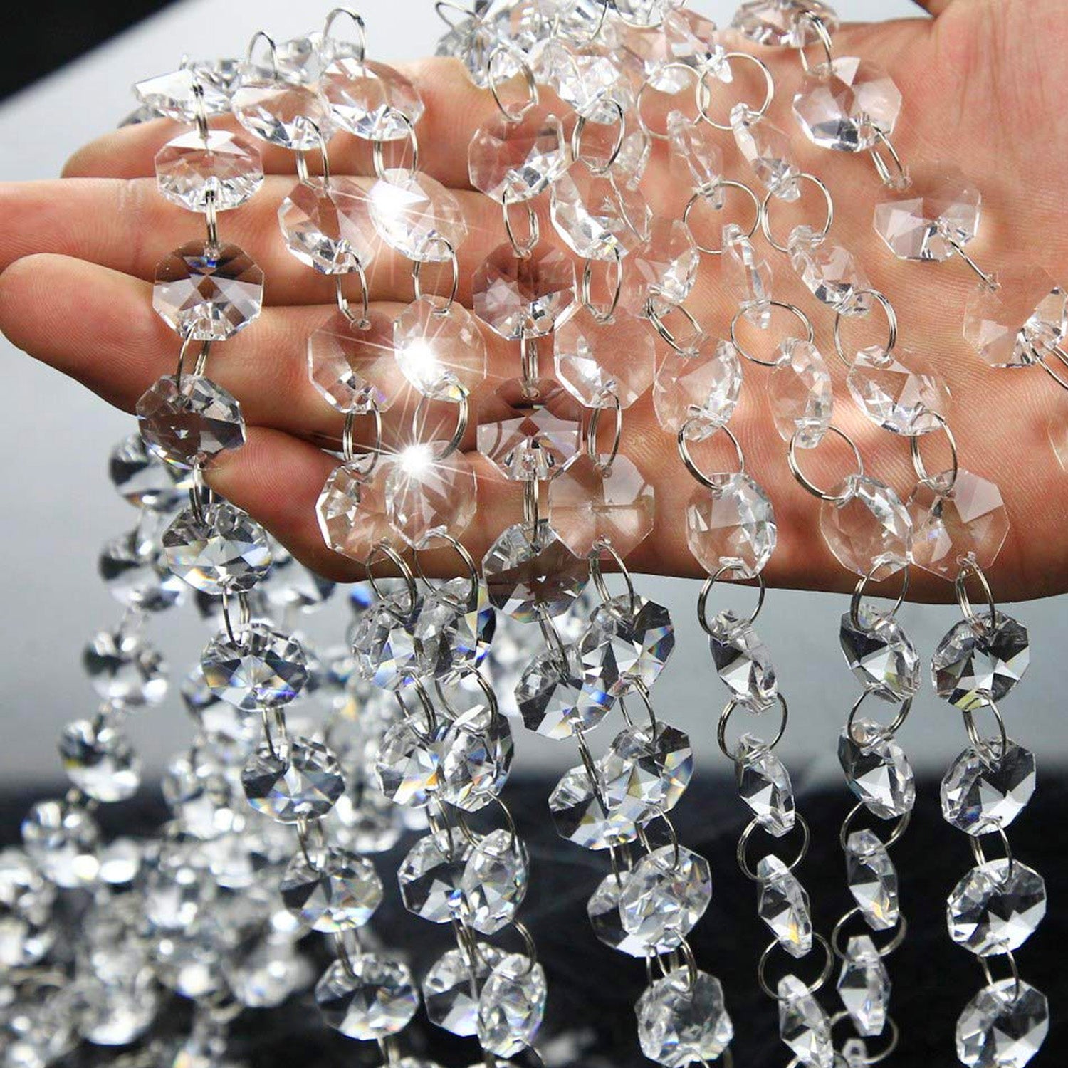 Clear Crystal Beads -  DIY Craft Jewelry Decoration - details