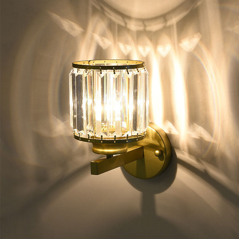 Modern Rustic Crystal Wall Sconce - Gold | Sofary