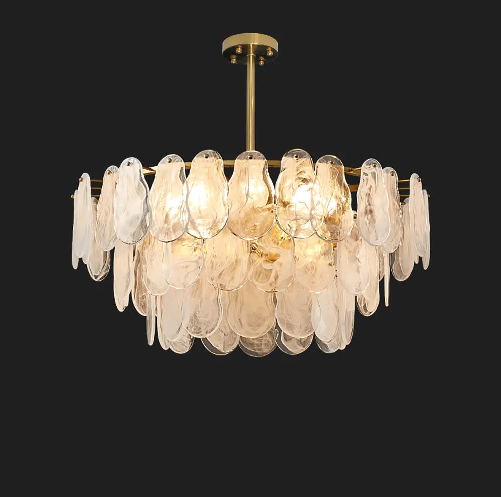 Tiered Cloud Glass Adjustable Chandelier