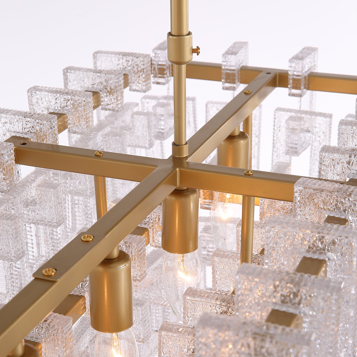 Modern Rectangular Crystal Linear Chandelier -  Pendant Light-detail 3