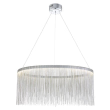 Contemporary Round Linear Aluminum Chandelier - Pendent Light - Bedroom-white background