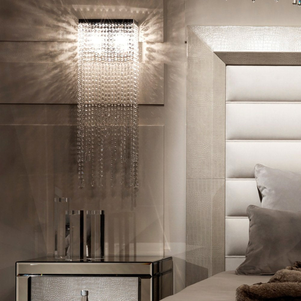 Elegant Crystal Wall Sconces -  Aisle Bedside Light Fixture - Bedroom