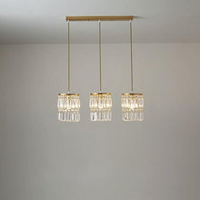 3 - Light Gold Crystal Chandelier - Kitchen Island Pendant
