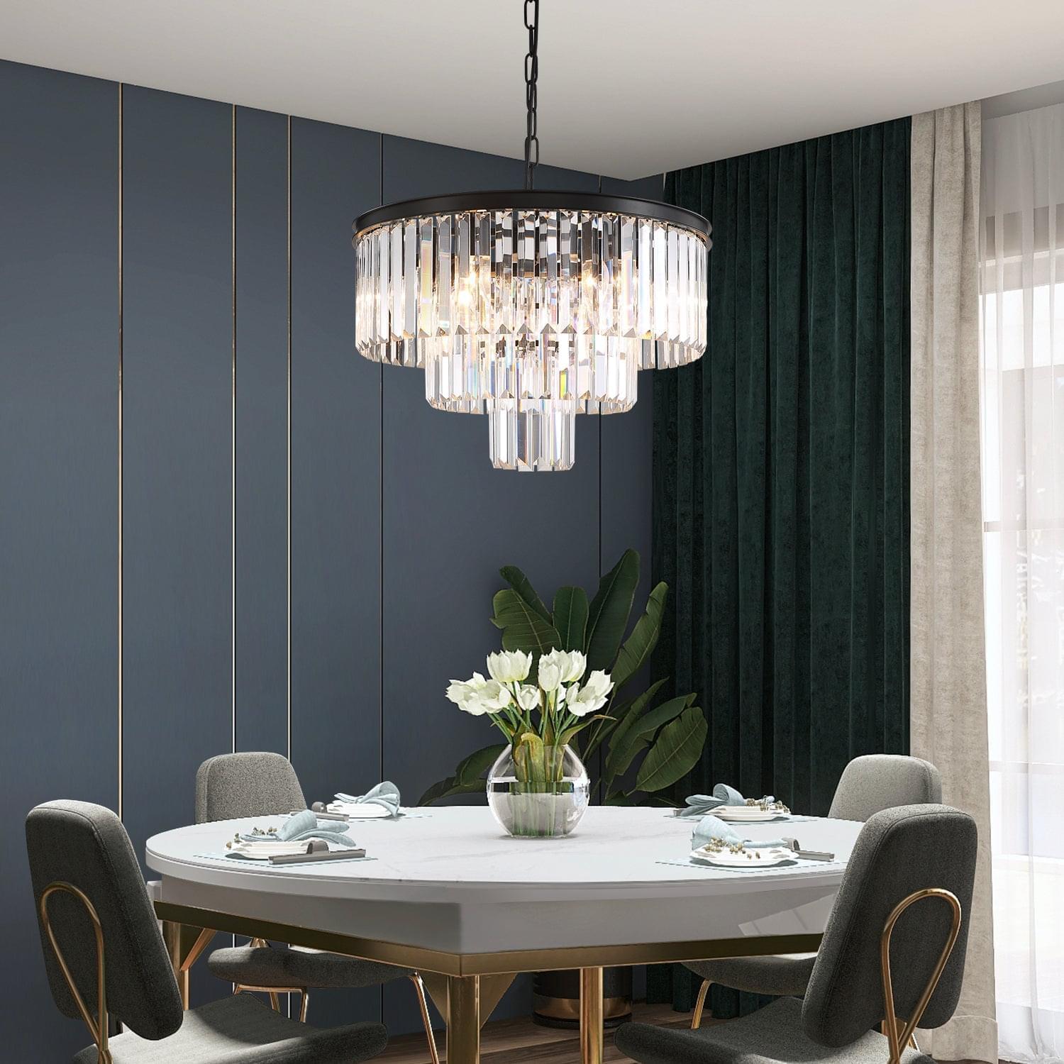 3-Tier Crystal Chandelier Lighting - Dinning Room | Sofary
