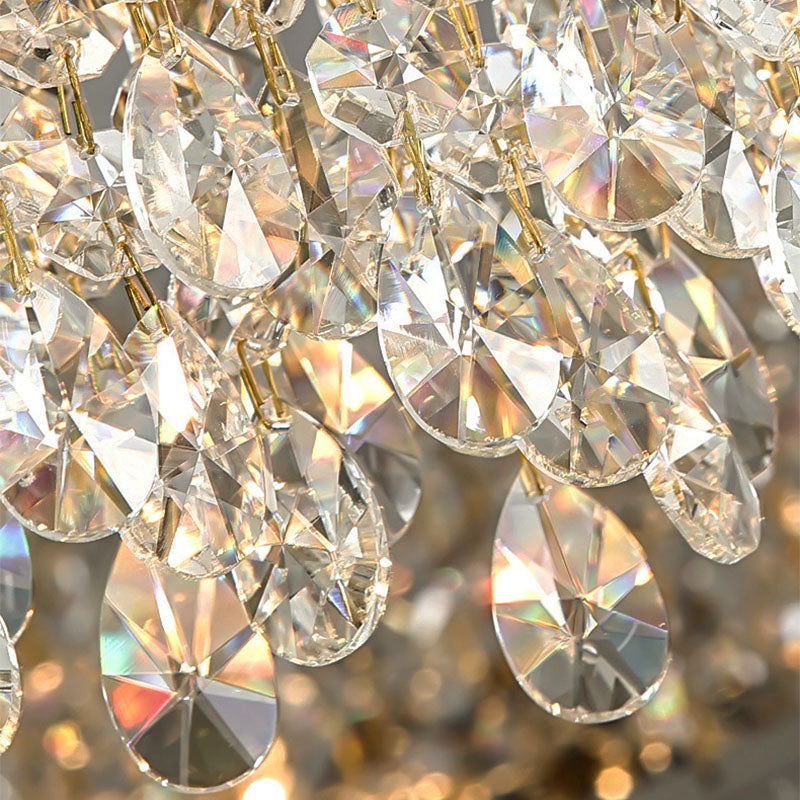 Modern Linear Crystal Flush Mount Ceiling Light - Crystal Detail | Sofary