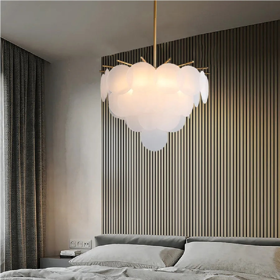 Modern White Glass Chandelier- Sofary Lighting