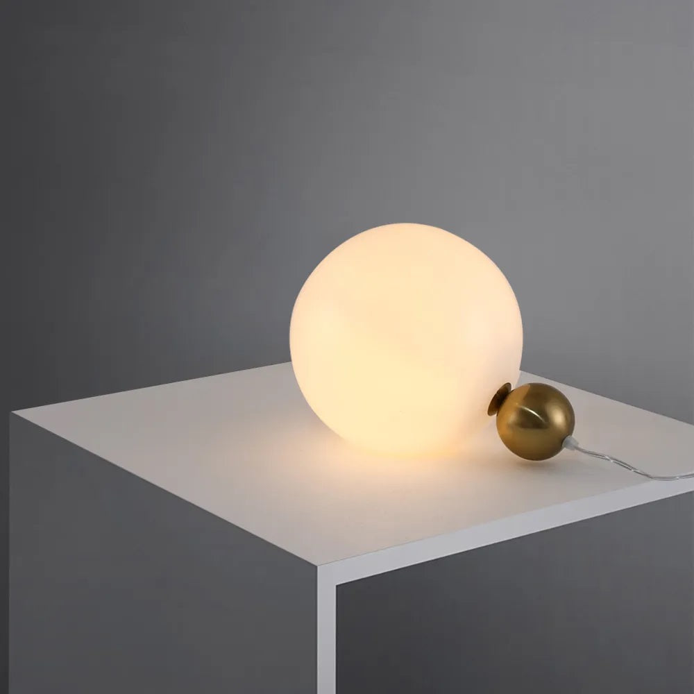 Gold Globe Base White Table Lamp