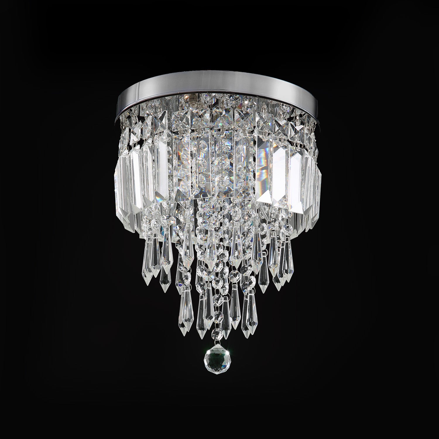 Modern Flush Mount Mini Crystal Chandelier - Ceiling Lights