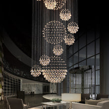 Luxury Solar System Spiral Raindrop Chandelier at the Lobby