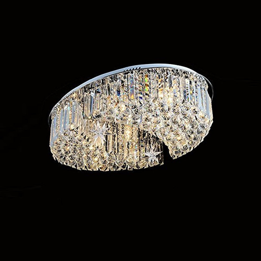 Elegant Moons and Stars Crystal Chandelier - Ceiling Light - details