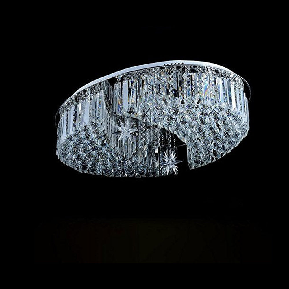 Elegant Moons and Stars Crystal Chandelier - Ceiling Light - details