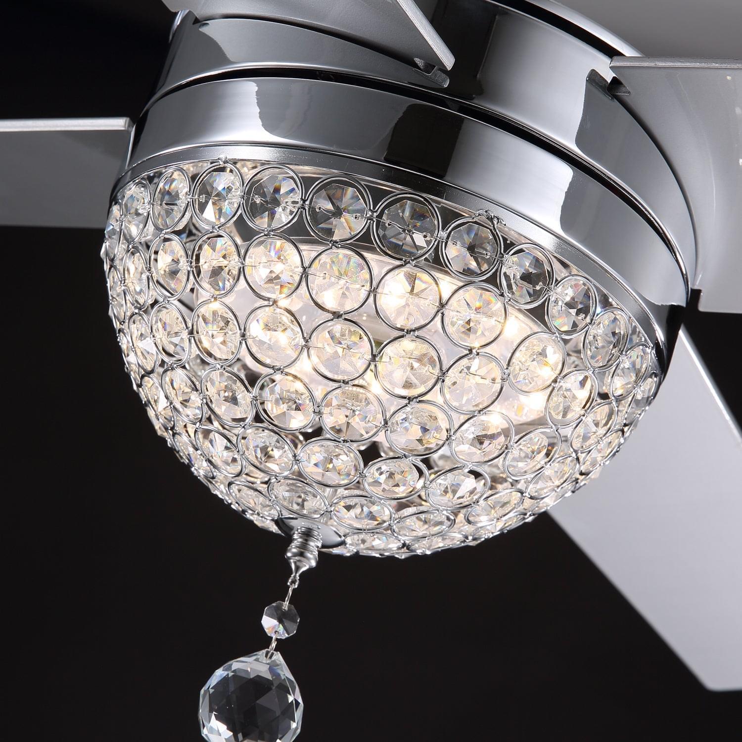 4 - Blade LED Crystal Ceiling Fan with Remote Control