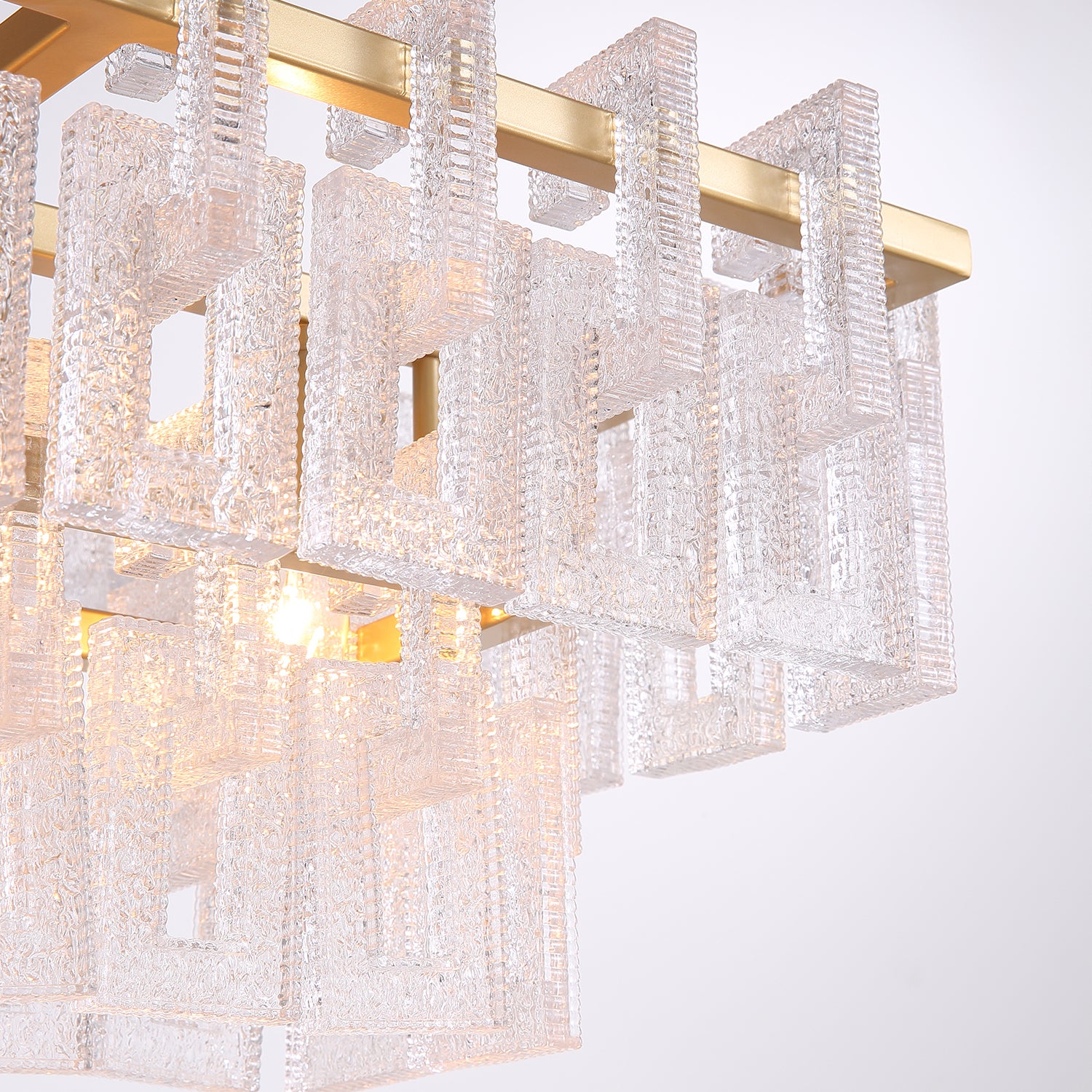 Modern Rectangular Crystal Linear Chandelier -  Pendant Light-detail 1