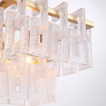 Modern Rectangular Crystal Linear Chandelier -  Pendant Light-detail 1