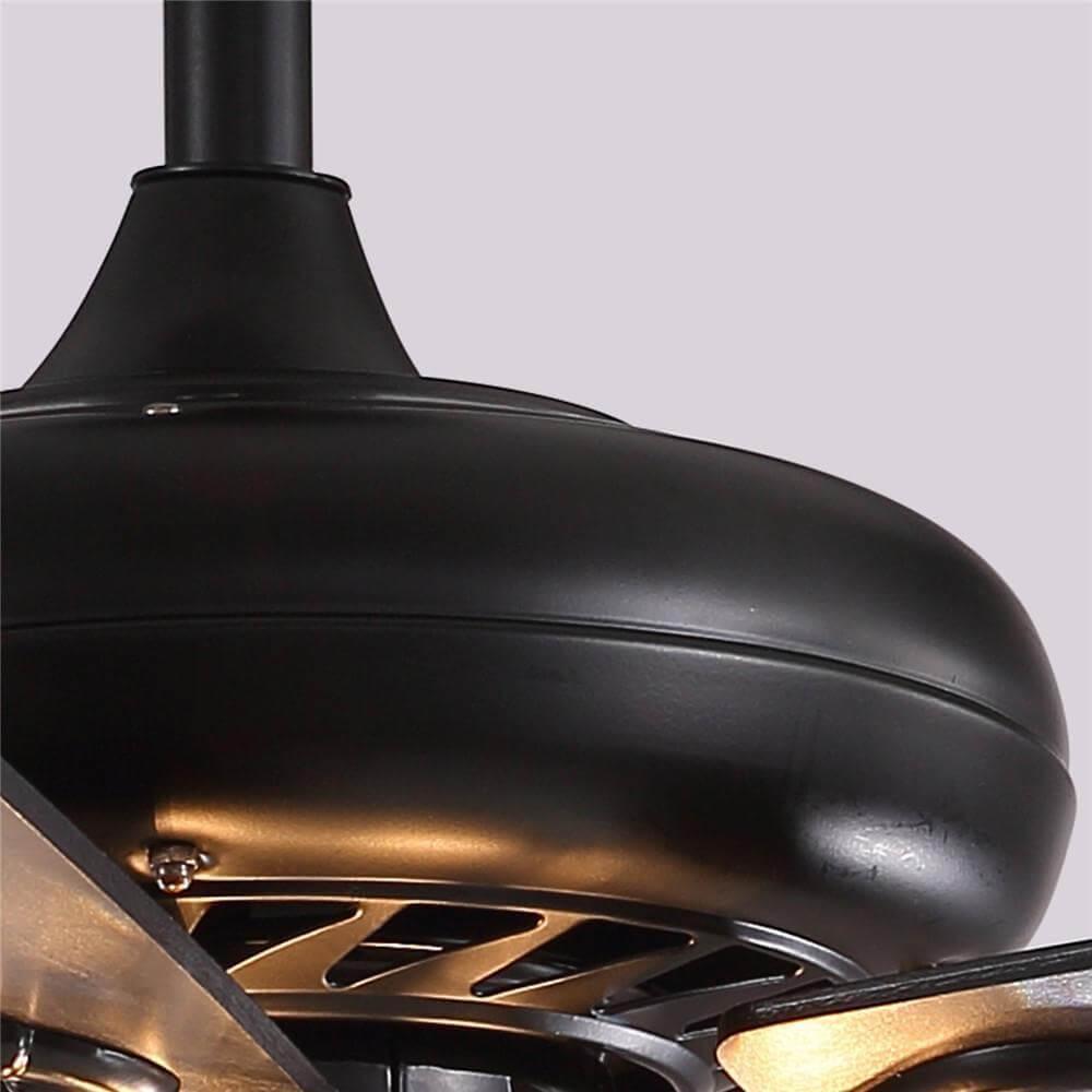 5 - Blade Black Frame Crystal Ceiling Fan with Remote Control for Living Room