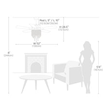 5 - Blade Candle Style Crystal Ceiling Fan with Remote Control
