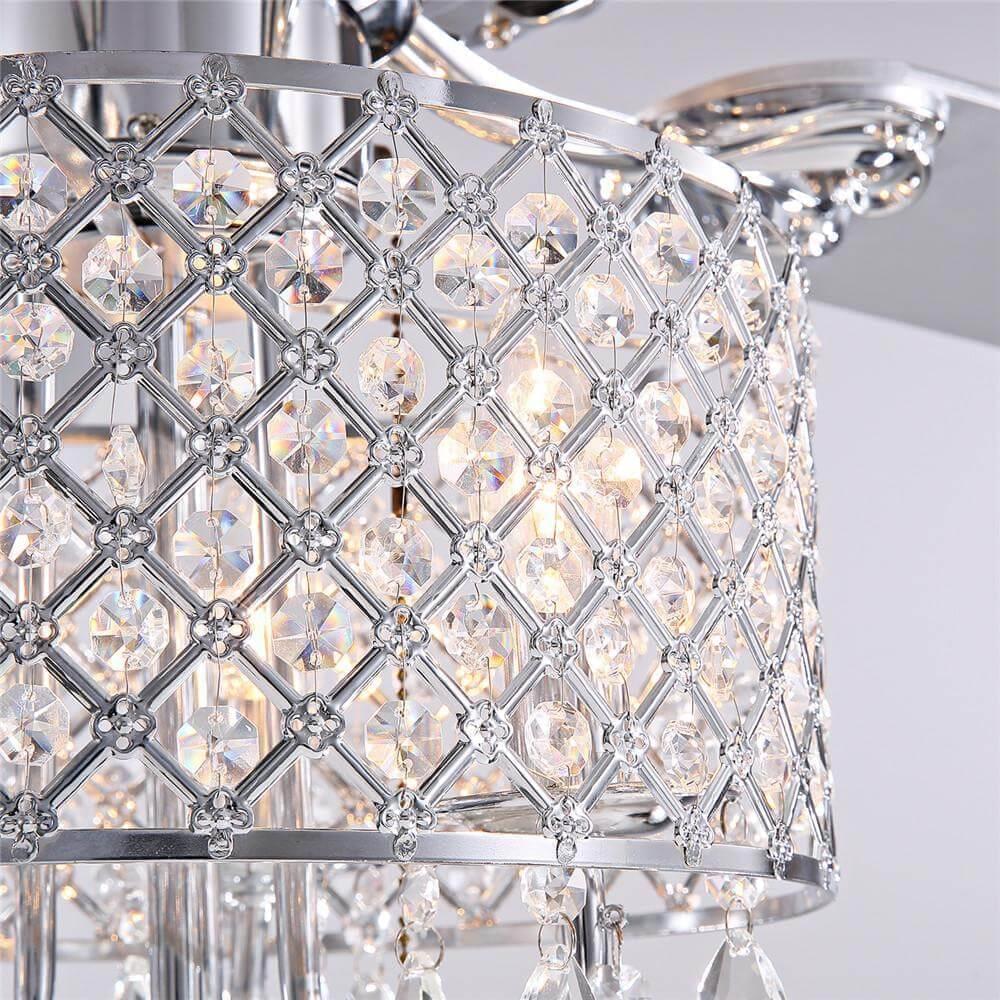 5 - Blade Candle Style Crystal Ceiling Fan with Remote Control