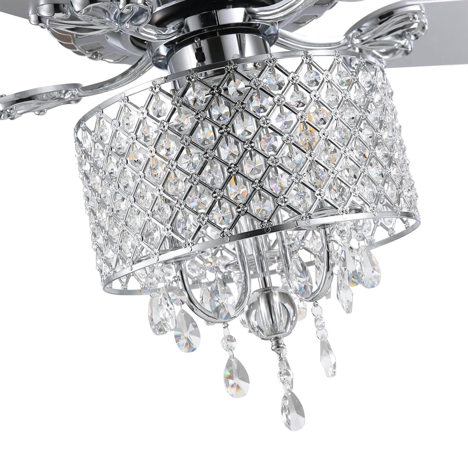 5 - Blade Candle Style Crystal Ceiling Fan with Remote Control