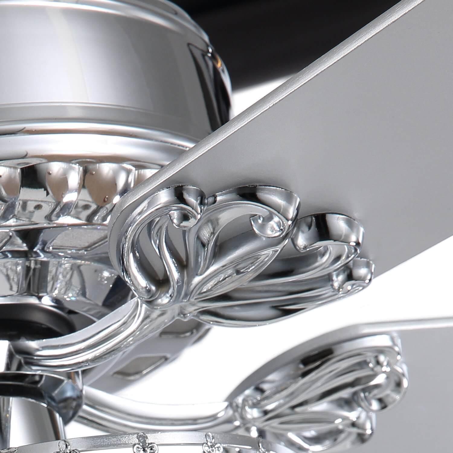5 - Blade Candle Style Crystal Ceiling Fan with Remote Control
