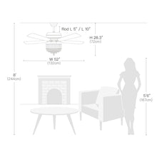 5 - Blade Crystal Ceiling Fan with Remote Control
