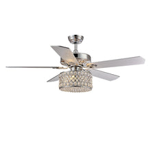 5 - Blade Double Oval Crystal Ceiling Fan with Remote Control
