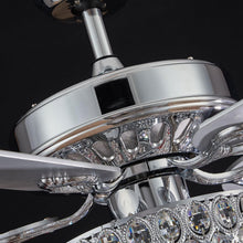 5 - Blade Double Oval Crystal Ceiling Fan with Remote Control