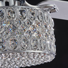 5 - Blade Double Oval Crystal Ceiling Fan with Remote Control