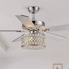 5 - Blade Double Oval Crystal Ceiling Fan with Remote Control