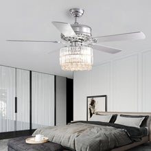 5 - Blade Drum Shape Crystal Ceiling Fan with Remote Control