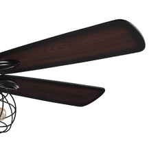 5 - Blade Industrial Caged Ceiling Fan With Remote Control - Details | Sofary