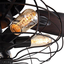 5 - Blade Industrial Caged Ceiling Fan With Remote Control - Details | Sofary
