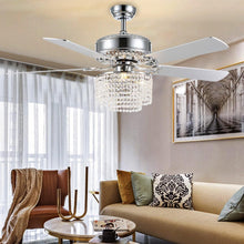 5 - Blade Raindrop Crystal Ceiling Fan with Remote Control