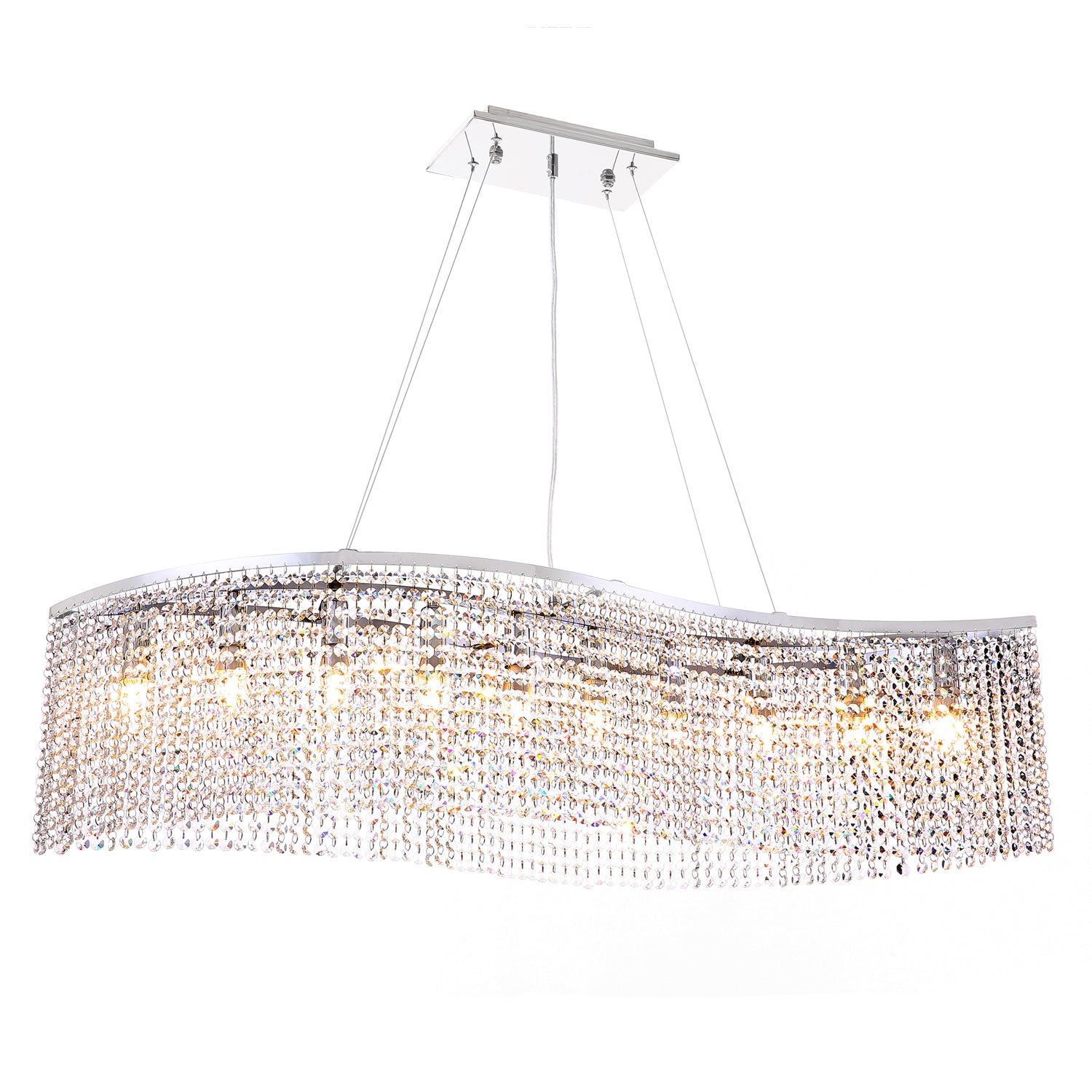 Luxury Wave Raindrop Pendant Lamp Suspension Light With Warm Light