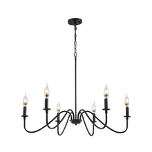 Modern Farmhouse Black Metal Candle Chandelier