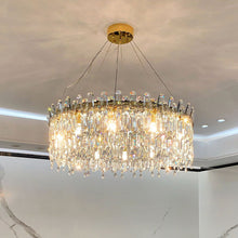 Round Linear Crystal Chandelier - Living Room | Sofary 