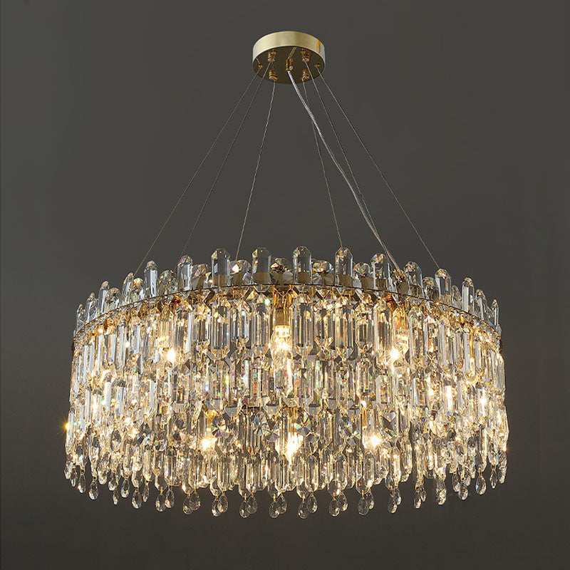 Round Linear Crystal Chandelier  | Sofary 