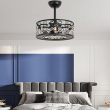 8 - Blade Drum Caged Ceiling Fan with Remote Control - Fandelier - Bedroom | Sofary