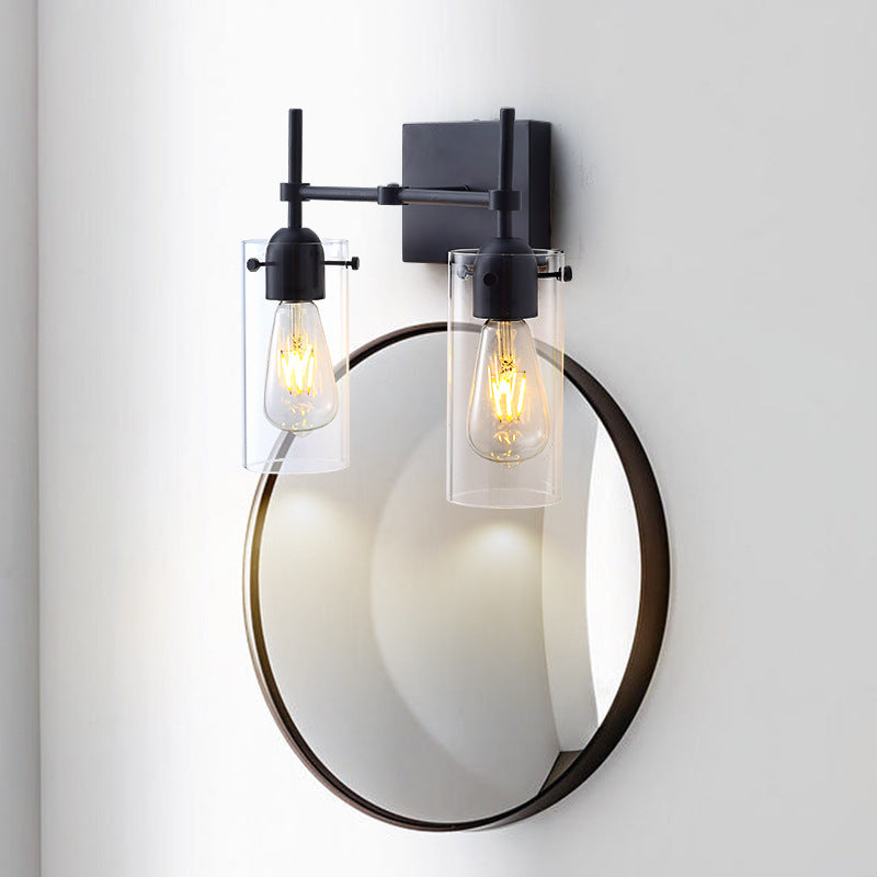 Black Clear Glass Modern Vanity Light - Bathroom | Sofary