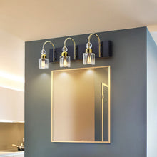 Black and Gold Crystal Vanity Light - Three Lights - Bathroom | Sofary