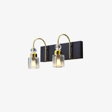 Black and Gold Crystal Vanity Light - Two Lights - White Background | Sofary