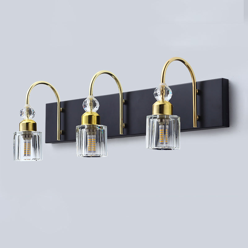 Black and Gold Crystal Vanity Light - Trun Off | Sofary