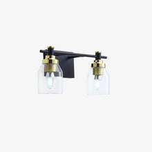 Black and Gold Glass Modern Vanity Light - Two Lights - White Background | Sofary