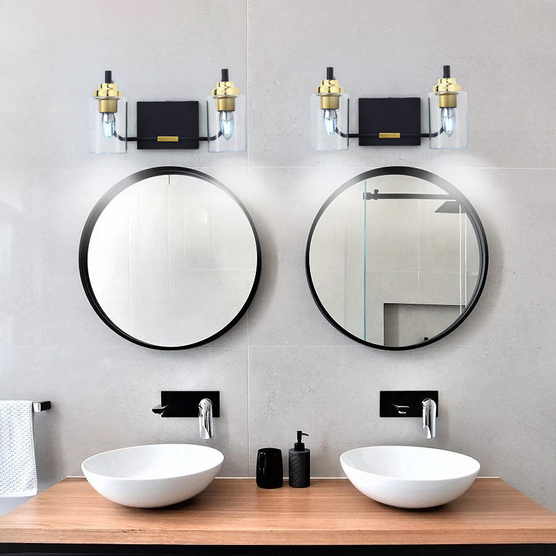 Black and Gold Glass Vanity Light - Bathroom | Sofary