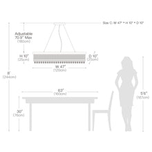 RectangularCrystalChandelier - DiningRoomCrystalChandeliers - Size Dimension