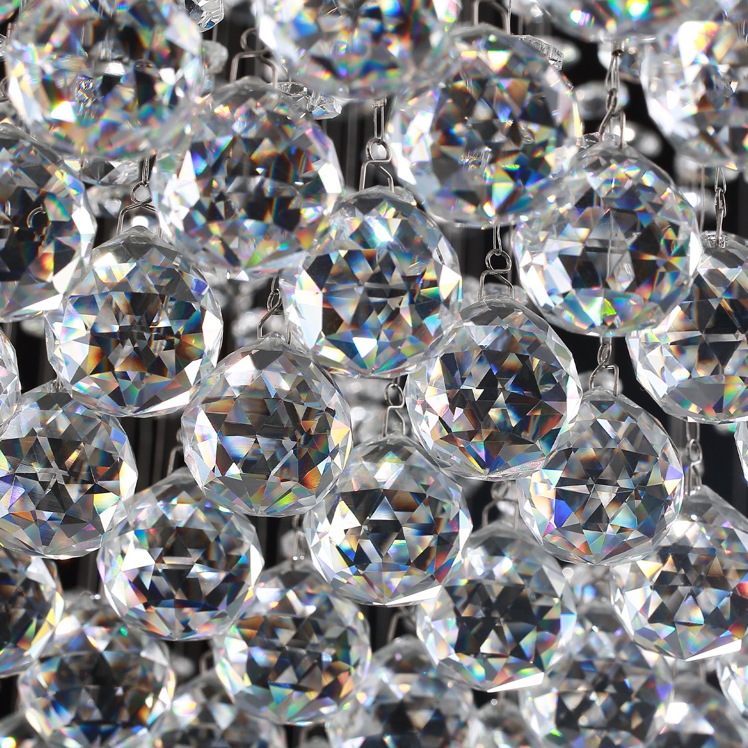 Rectangular Base Pyramid Raindrop Crystal Ceiling Lights - Crystal Detail | Sofary