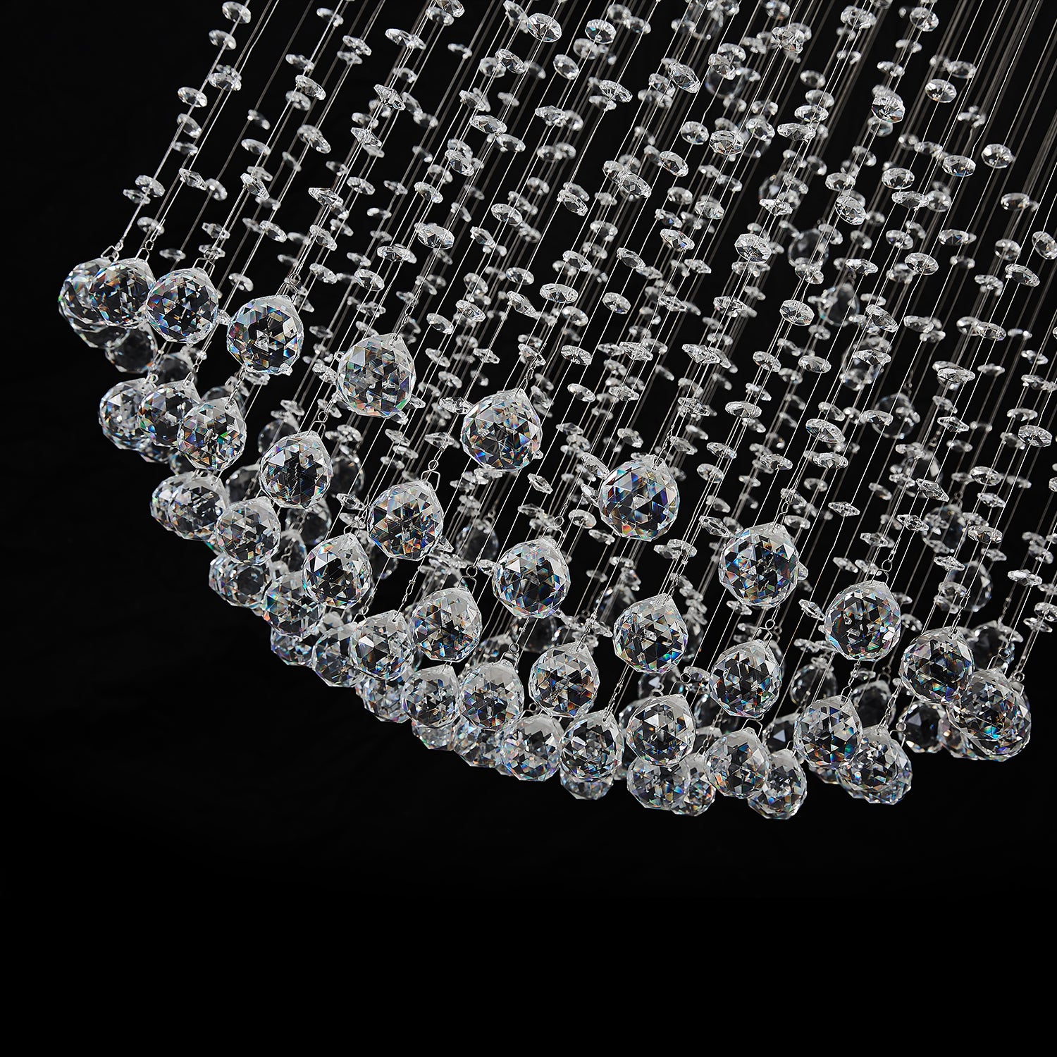 Three Ball Large Raindrop Crystal Chandelier - detail | Sofary