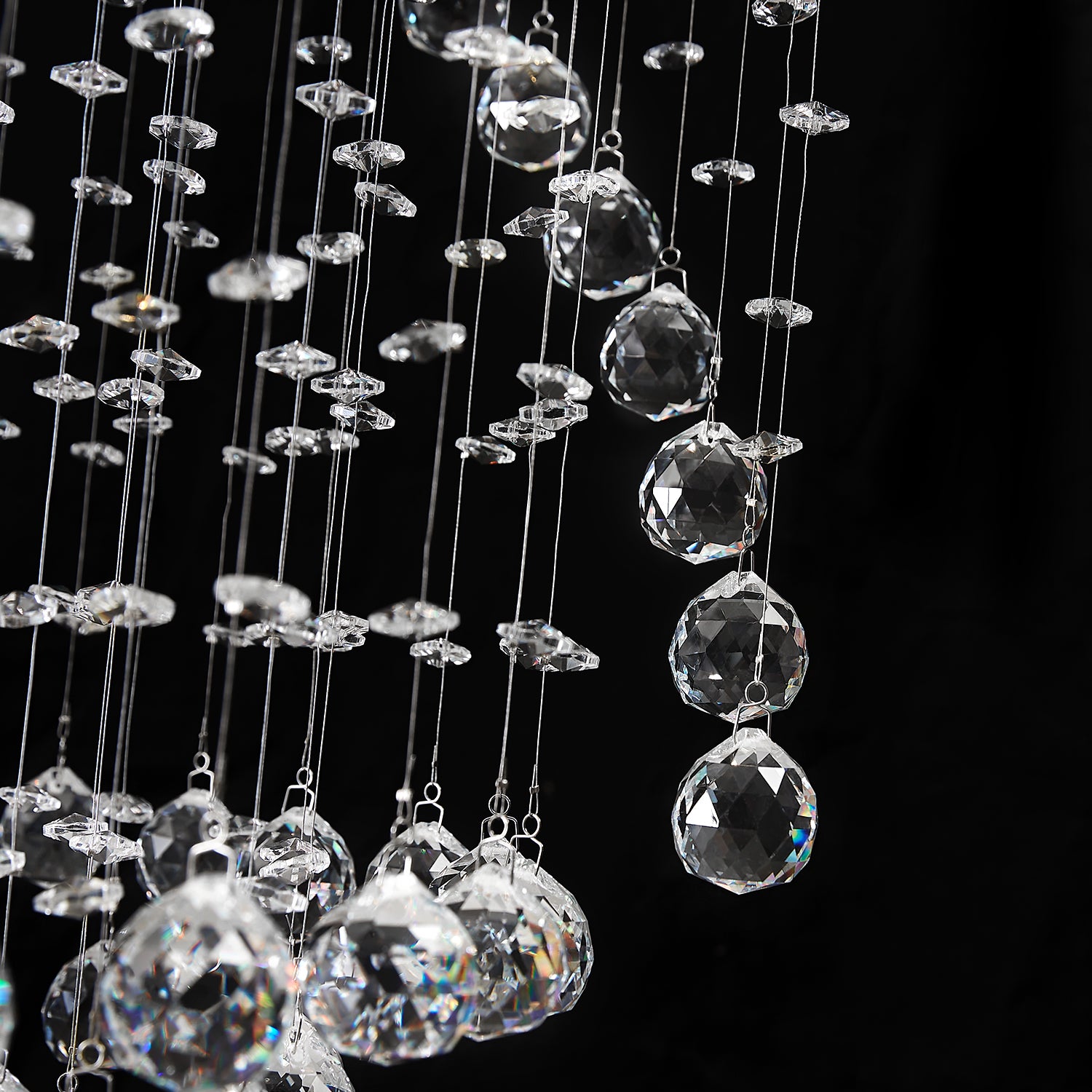 Three Ball Large Raindrop Crystal Chandelier - detail | Sofary