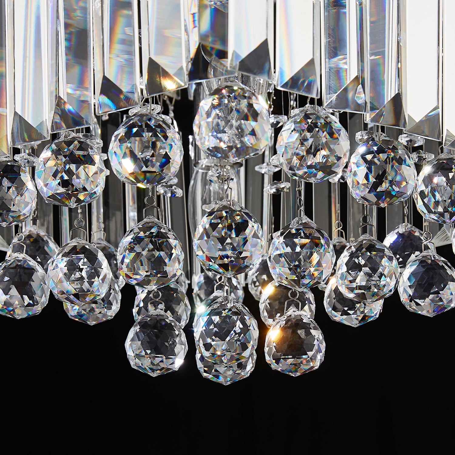 Square Rain Drop Crystal Ceiling Light - Contemporary Lighting Fixture 