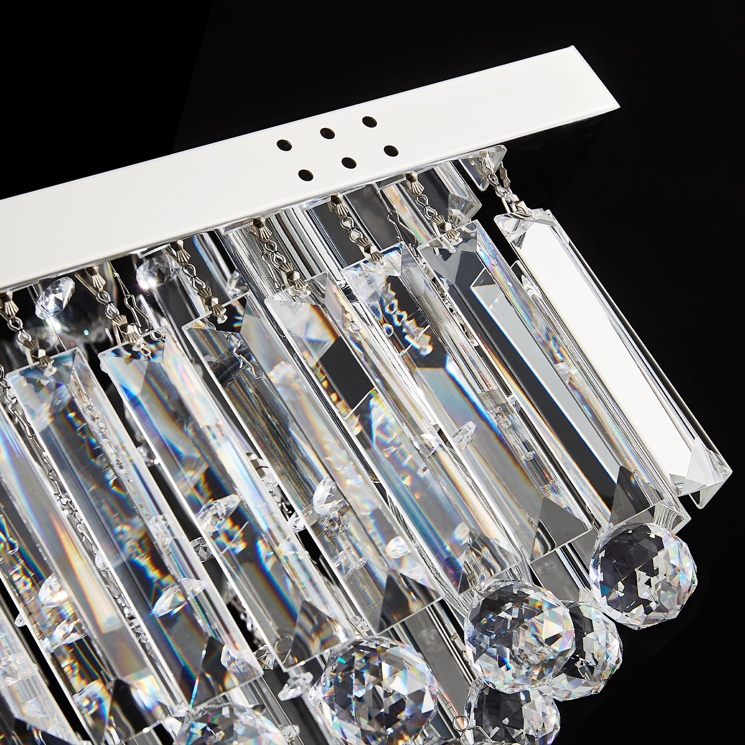 Square Rain Drop Crystal Ceiling Light - Contemporary Lighting Fixture 
