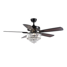 5 - Black Blade Clear Crystal Ceiling Fan with Remote Control